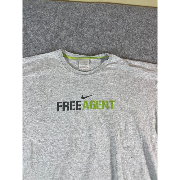 Vintage Y2K Nike Free Agent Where Do I sign? T-Shirt Mens XL Center Swoosh Gray - Picture 3 of 4